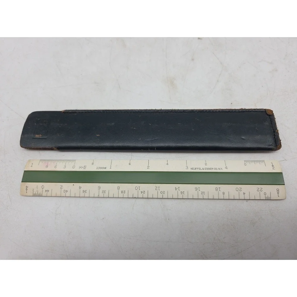 Vintage Keuffel & Esser Co K&E 6 Inch Pocket Ruler 1399W with Leather Case